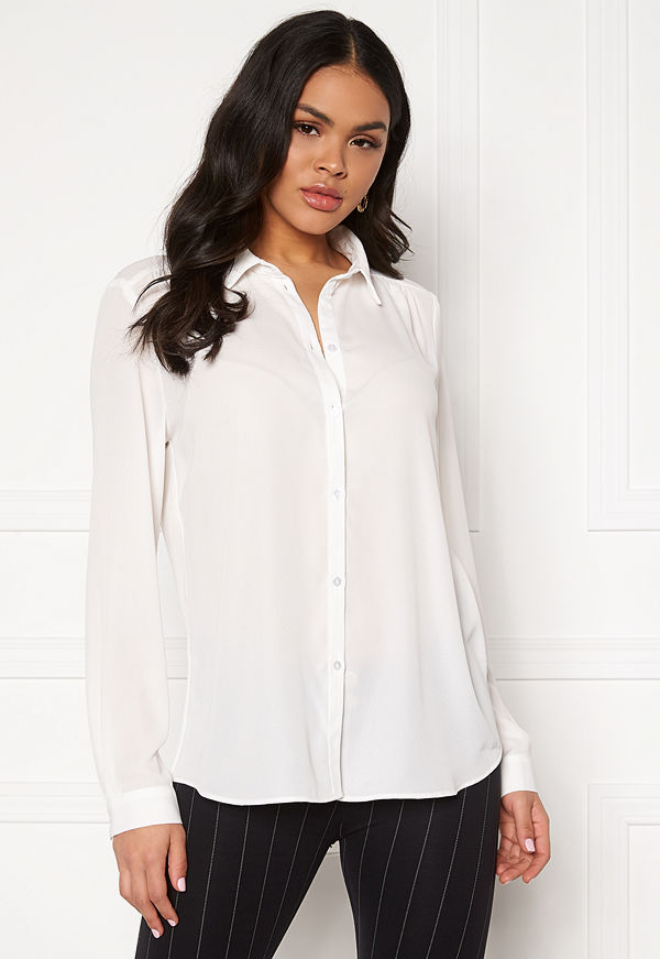 Vila Lucy L/S Button Shirt Snow White
