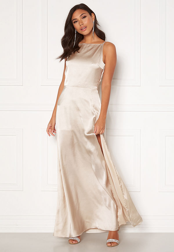Moments New York Laylani Satin Gown Champagne