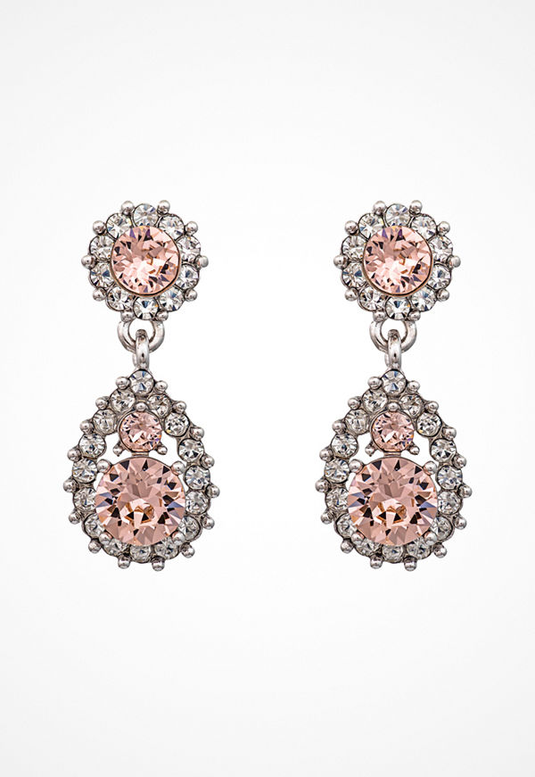 Lily and Rose örhängen Sofia Earrings Silk/silver/pink