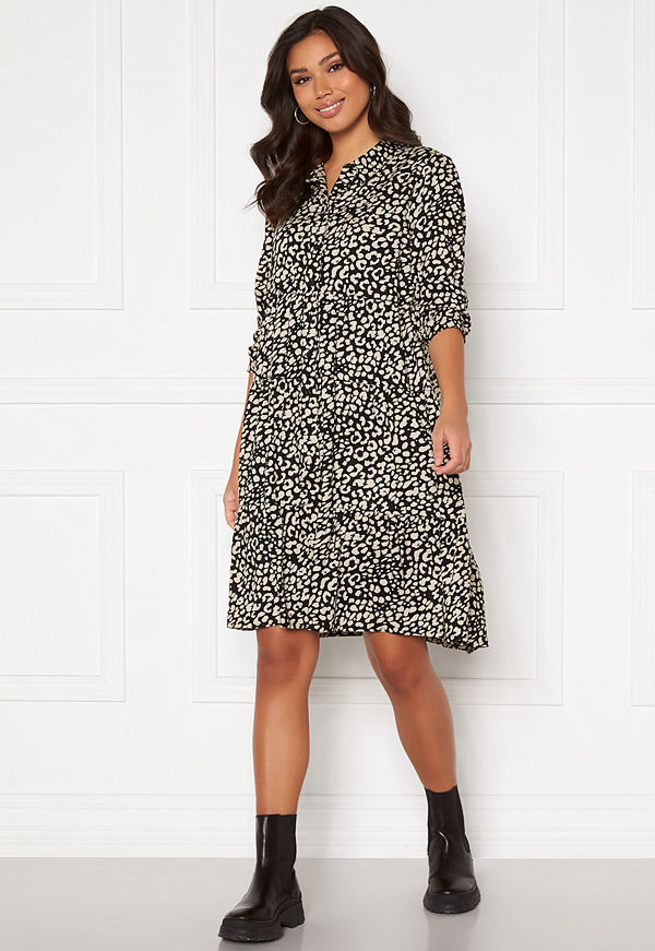 Happy Holly Elsie midi dress Black / Beige