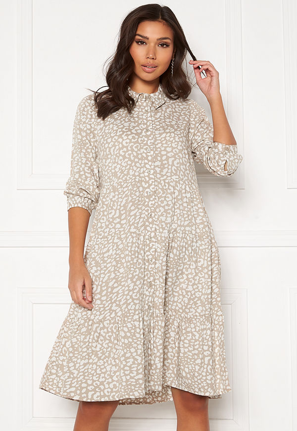 Happy Holly Elsie midi dress Beige / Offwhite