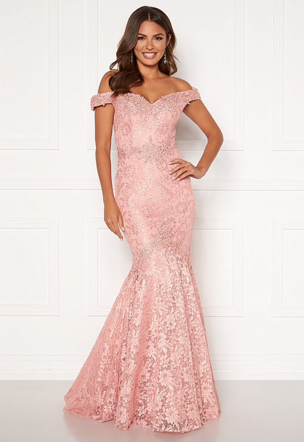 Susanna Rivieri Mermaid Lace Dress Blush
