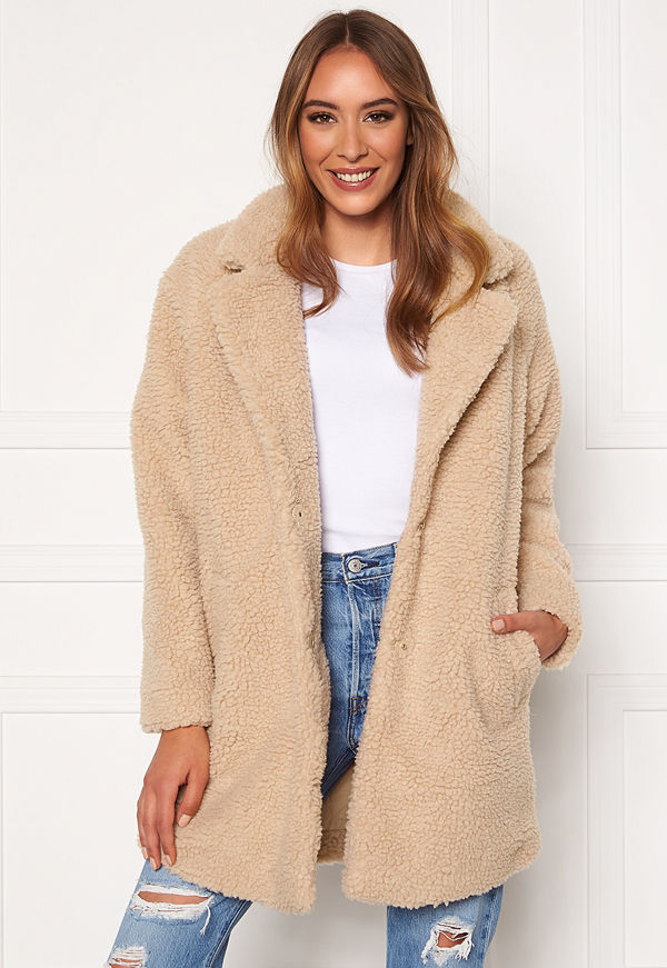 Only Laurelia Sherpa Coat Cuban Sand