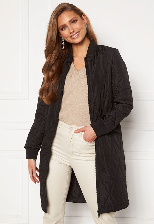 Happy Holly Freya quilted coat Black