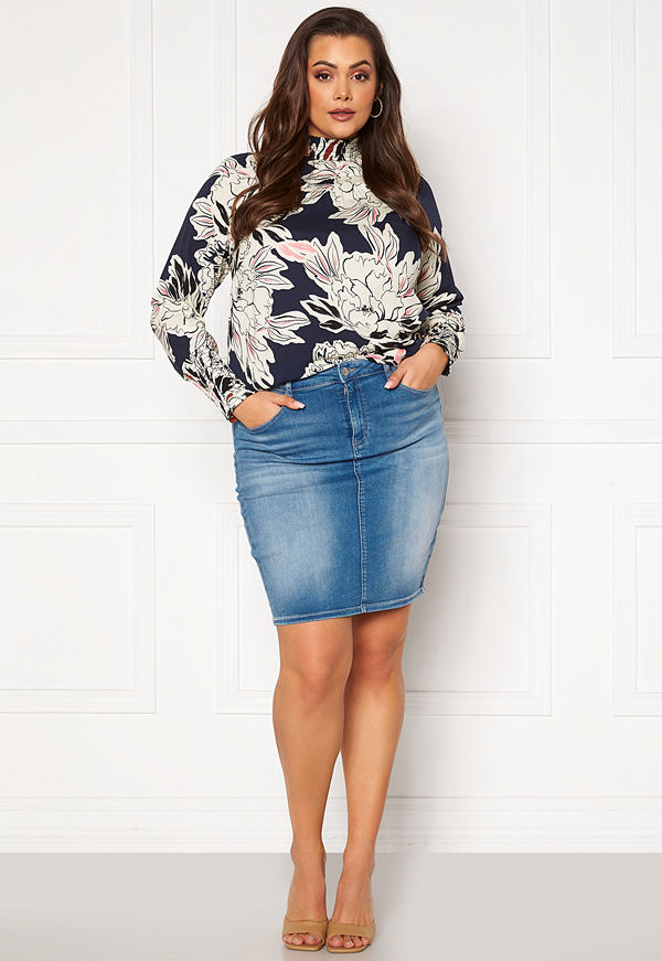 Only Carmakoma Lalola Life Skirt Medium Blue Denim