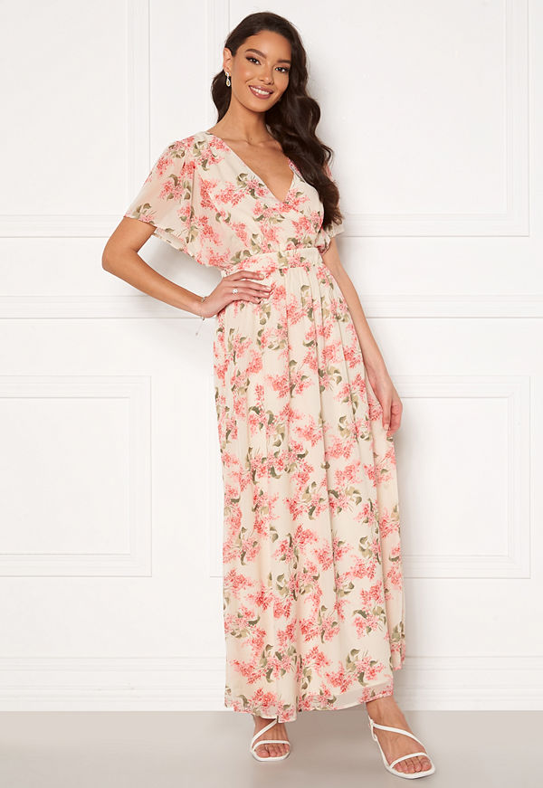 Vila Kathryn S/S Ankle Dress Cloud Dancer Flower