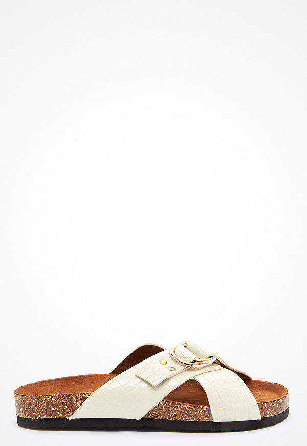 Only Maxi PU Croc Crossover Sandal white