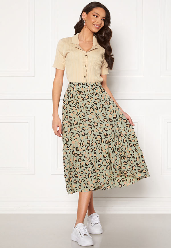 Pieces Dua HW Midi Skirt Desert Sage