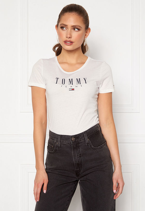 Tommy Jeans Essential Skinny Logo Tee YBR White