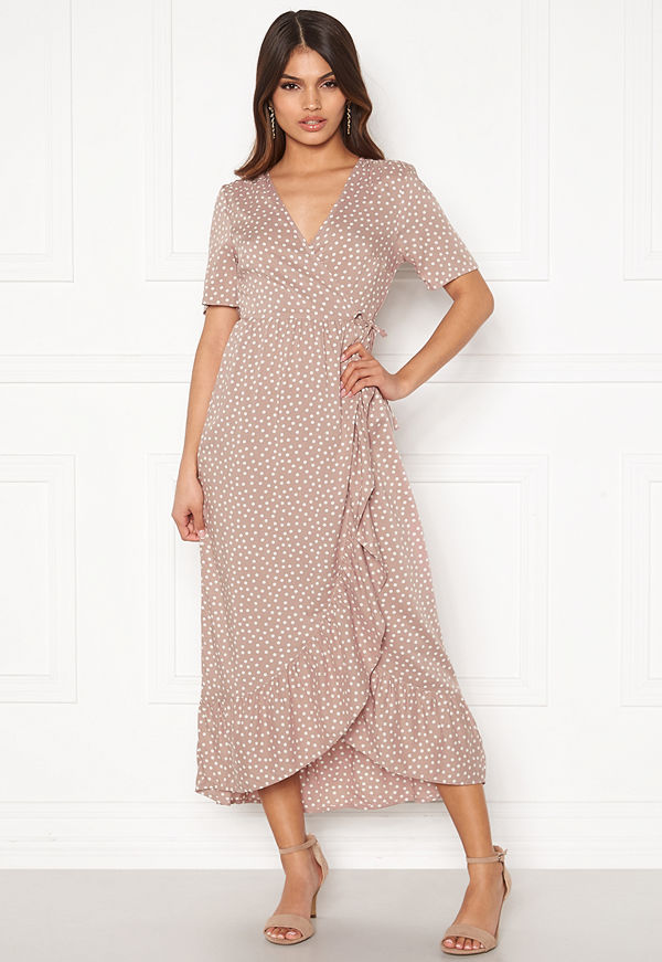 Happy Holly Evie wrap dress Dusty pink / Offwhite