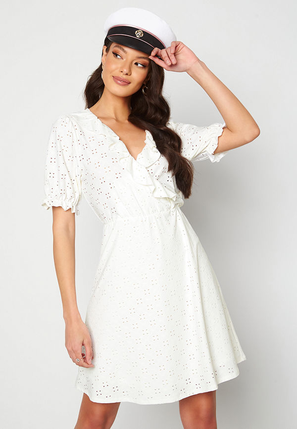Vila Tressy S/S Wrap Dress Cloud Dancer