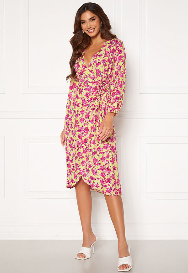 Only Pio Long Wrap Dress Pale Green