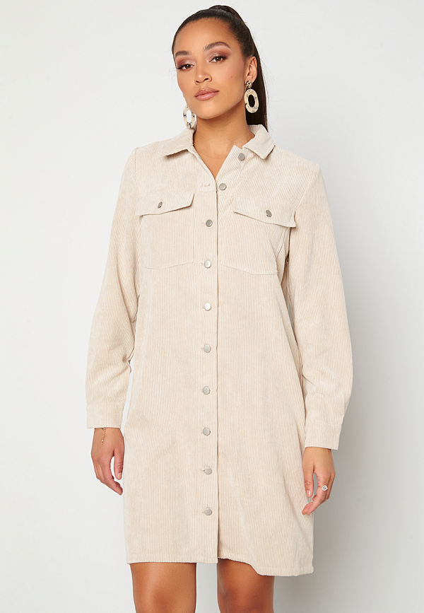 Pieces Effi LS Shirt Dress White Pepper