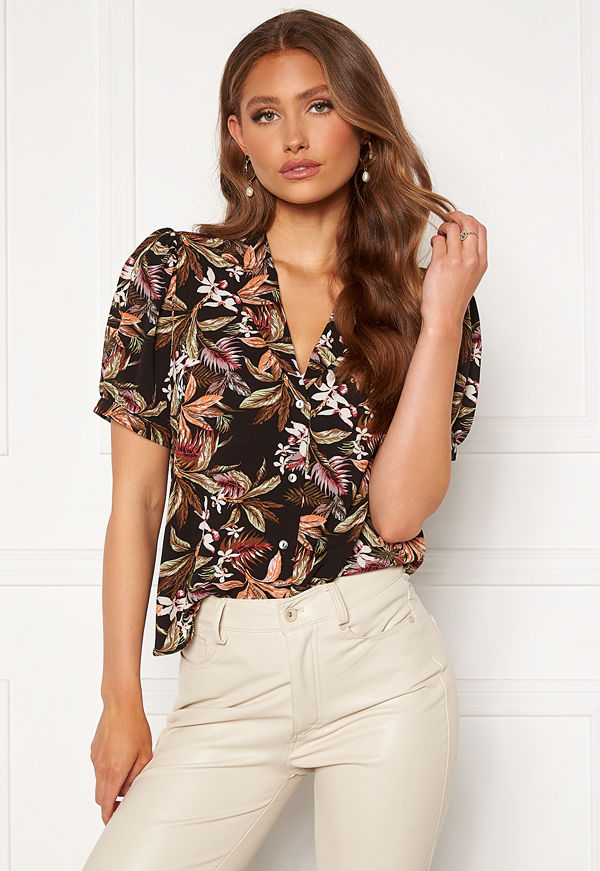 Only Nova Lux Puff Shirt Black