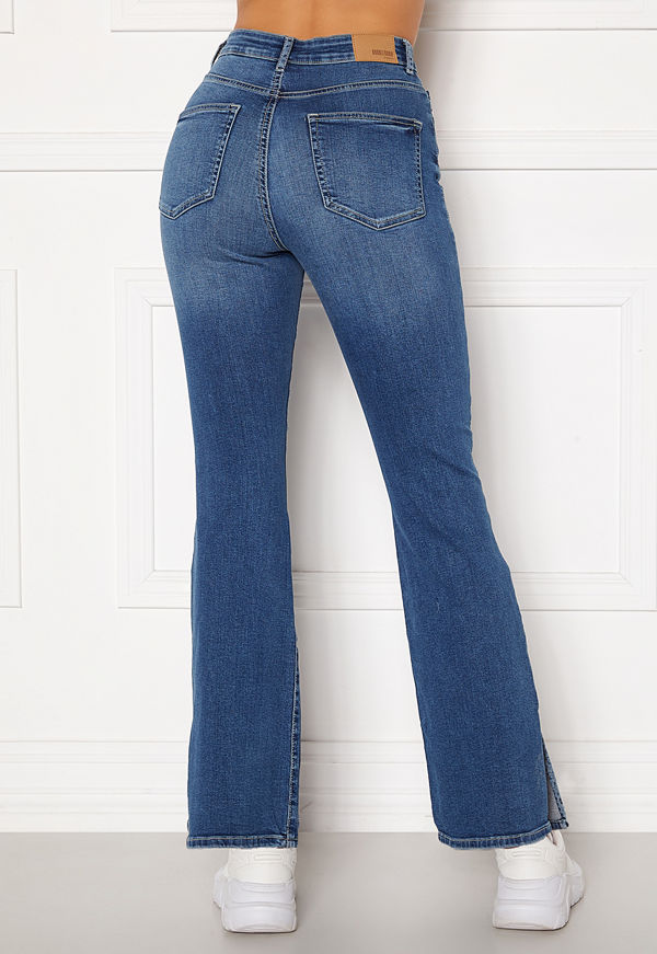 Bubbleroom Wendy side slit jeans Medium denim