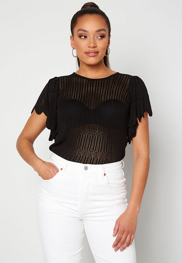 Jacqueline de Yong Solis S/S Pullover Black