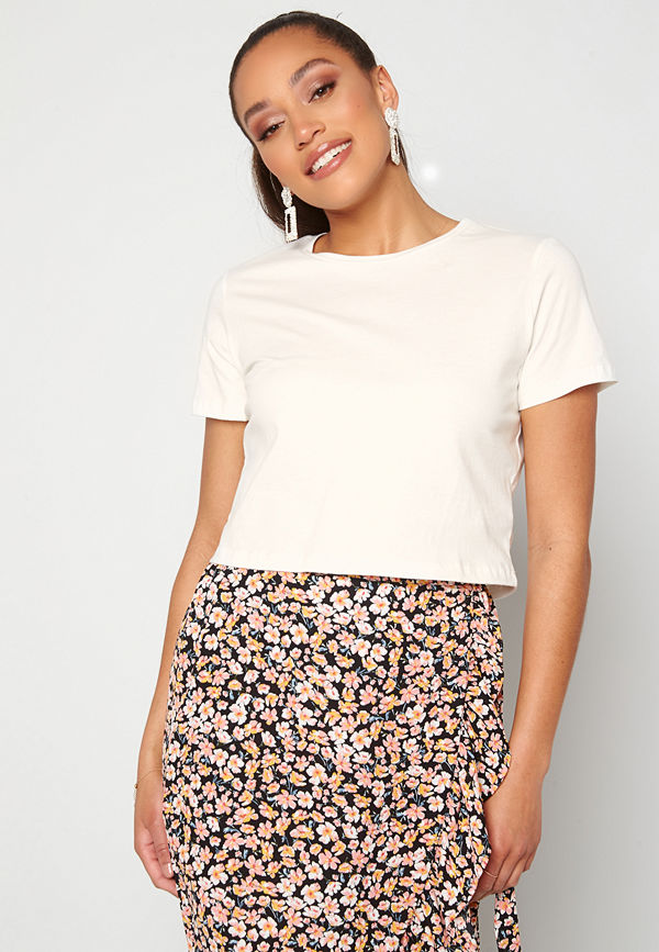 Trendyol Eco Cotton Cropped T-Shirt Ecru