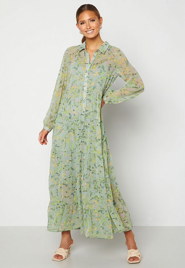 Happy Holly Elsie Maxi Dress Green / Floral