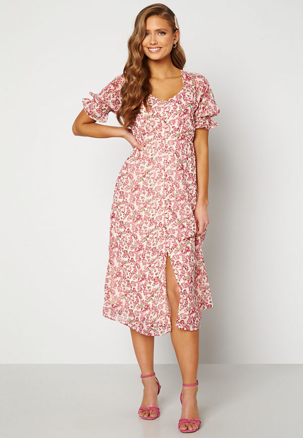 Vero Moda Anneline 2/4 V-Neck Dress Birch AOP: New Annel