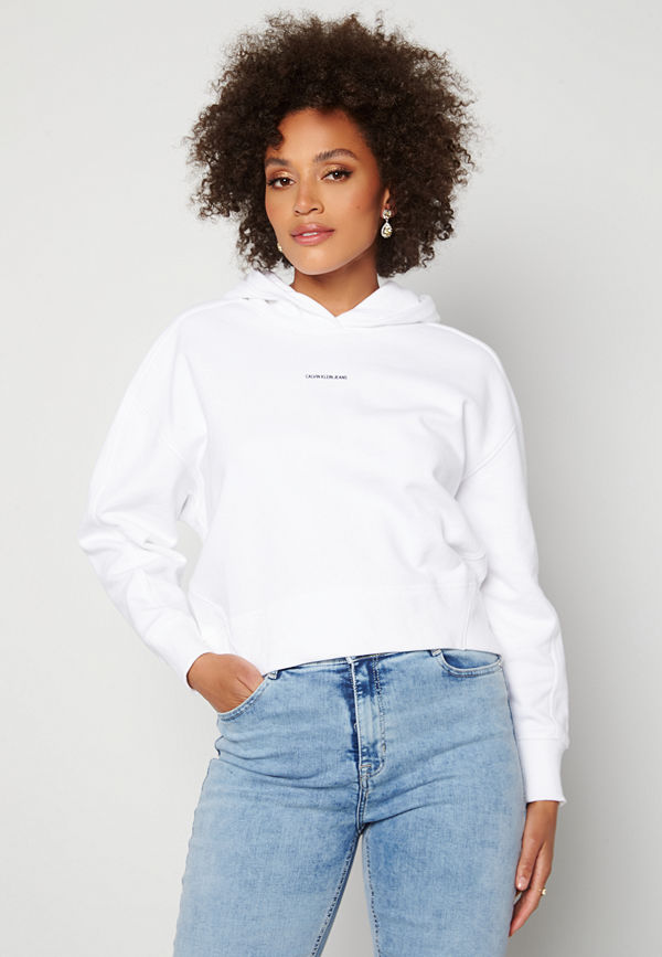 Calvin Klein Jeans Micro Branding Hoodie YAF Bright White