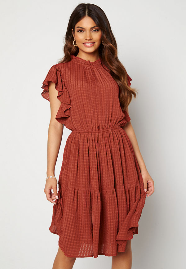 Pieces Liz SL Dress Burnt Henna