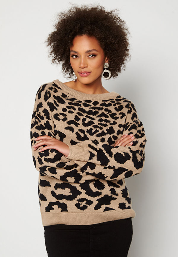 Ax Paris Animal knitted Jumper Stone