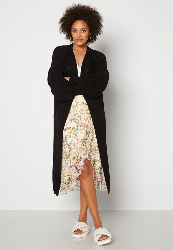 Blue Vanilla Edge To Edge Longline Cardigan Black