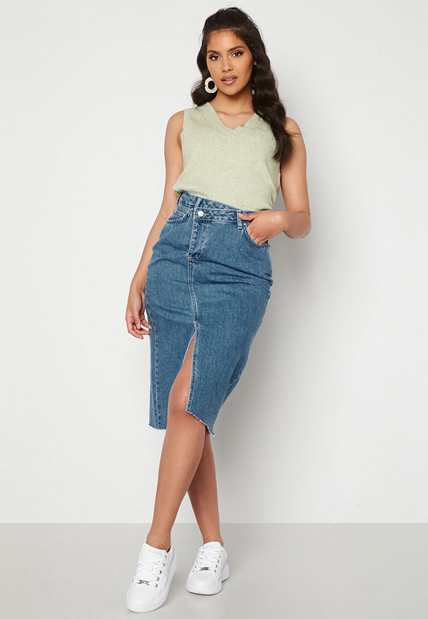 Trendyol Denim Midi Skirt Blue