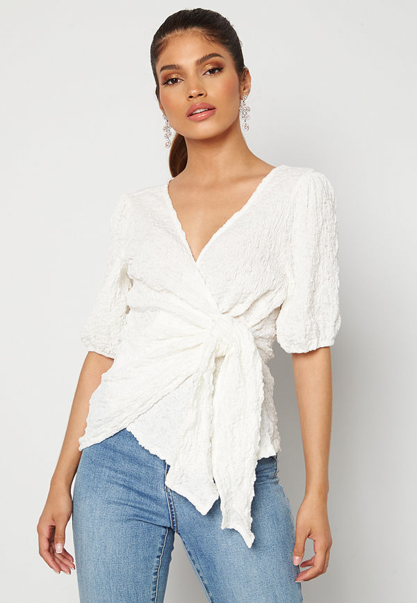 Vila Vanilli 2/4 Wrap Top Cloud Dancer