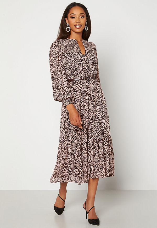 Forever New Tammy Tiered Midi Dress Ribena Brushed Spot