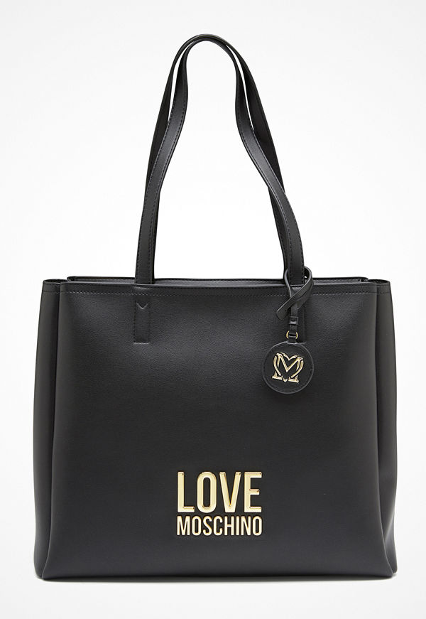 Love Moschino svart axelväska Love Moschino Lettering Bag 00A Black