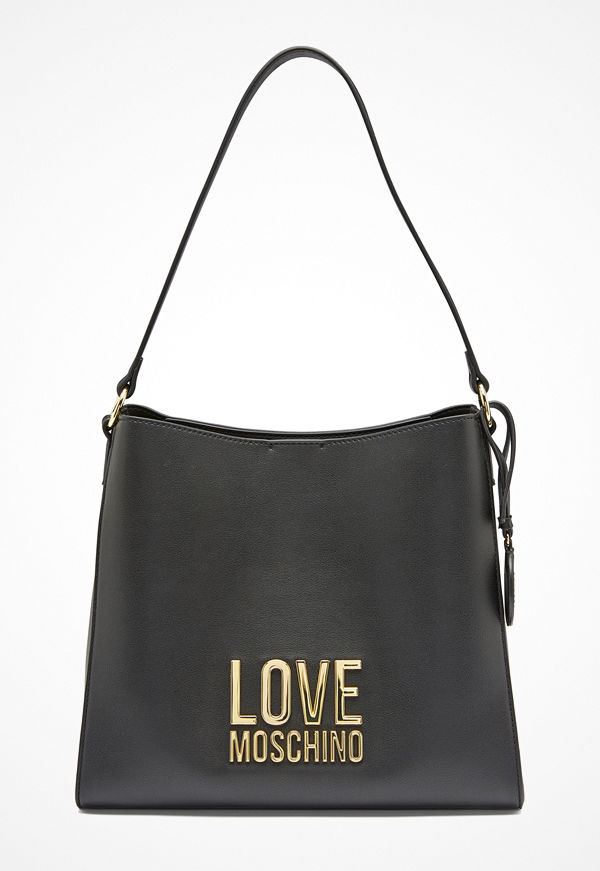Love Moschino svart axelväska Love Moschino Lettering Bag 00A Black