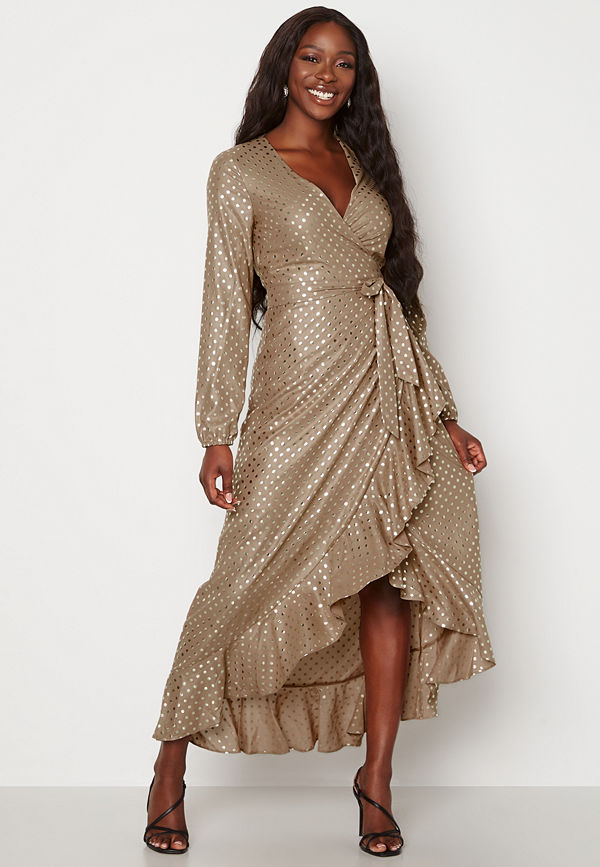 Guess New Baja Dress P16X Shiny Dots Gold