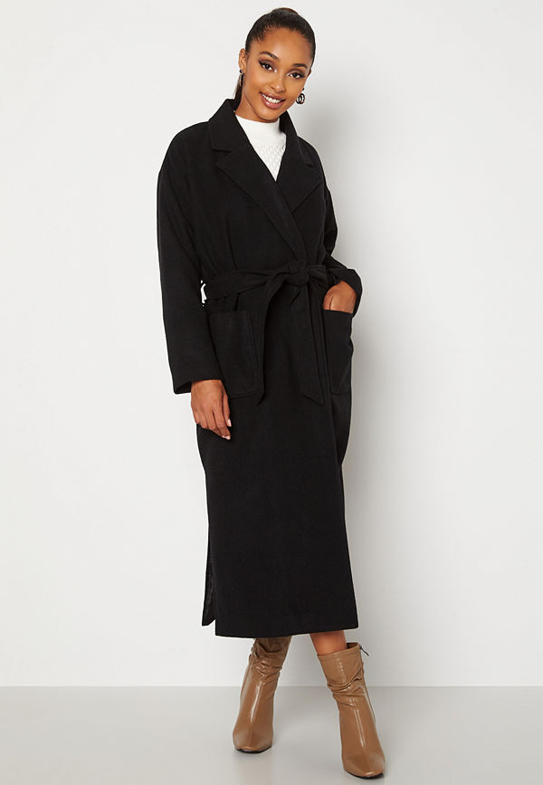 Bubbleroom Paloma Belted Coat Black