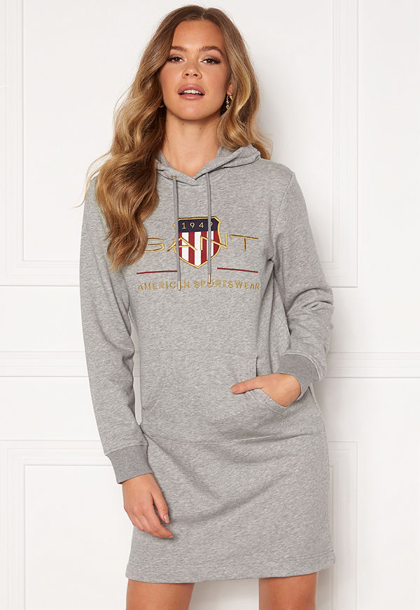 Gant Archive Shield Hoodie Dress 93 Grey Melange