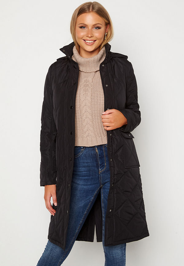 Happy Holly Isabelle Quilted Coat Black