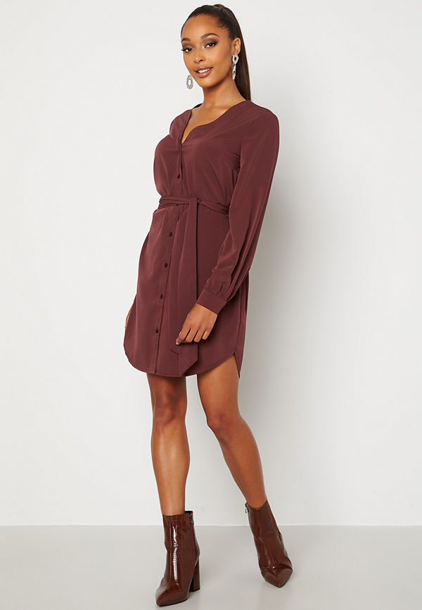 Bubbleroom Fenne shirt dress Wine-red