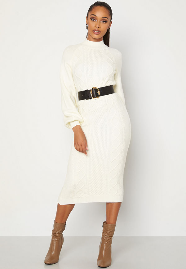Bubbleroom Aisha knitted dress White