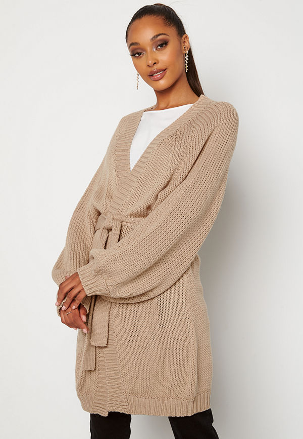Bubbleroom Bonnie knitted cardigan Beige