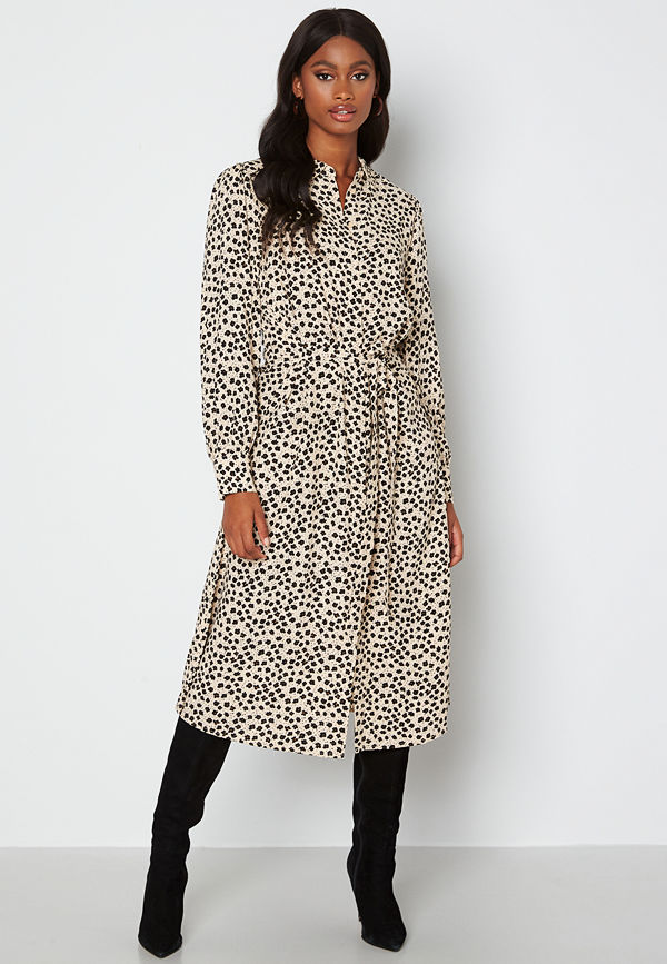 Object Collectors Item Sofia L/S Shirt Dress Sandshell AOP