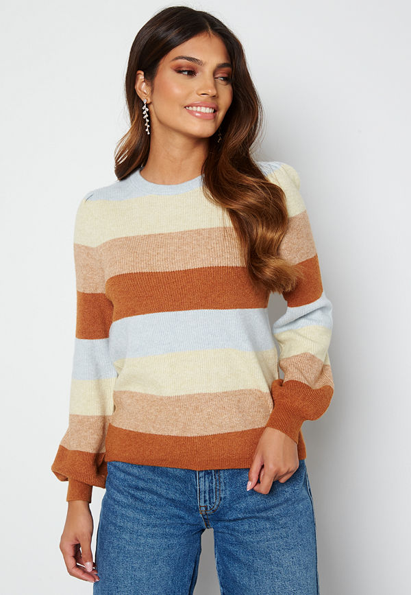Only Katia L/S Stripe Pullover Pearl Blue Stripe Me