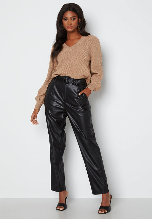 Only byxor Lucy Faux Leather Pant Black