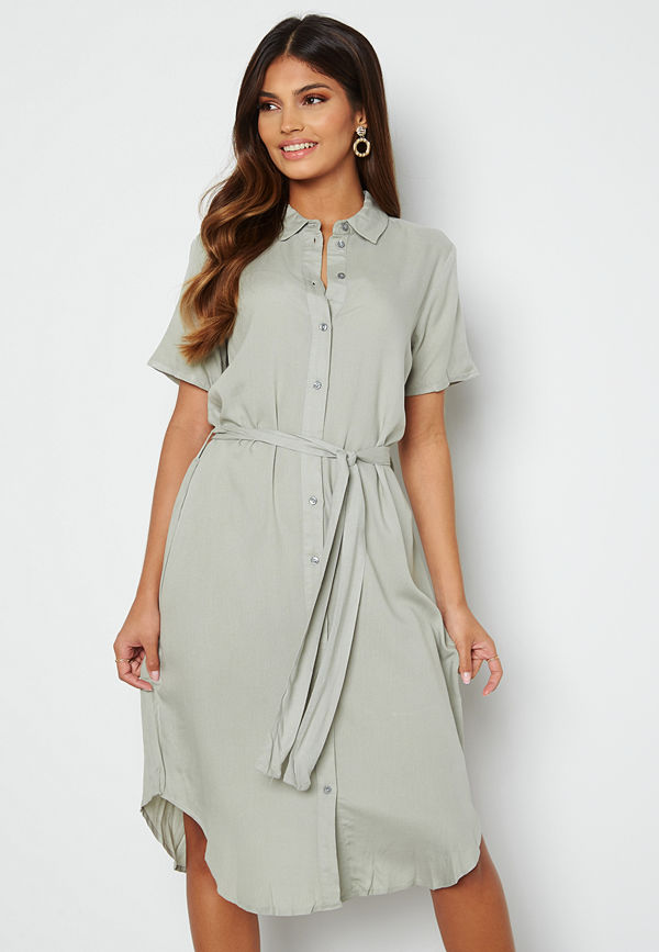 Pieces Voluma SS Shirt Dress Desert Sage