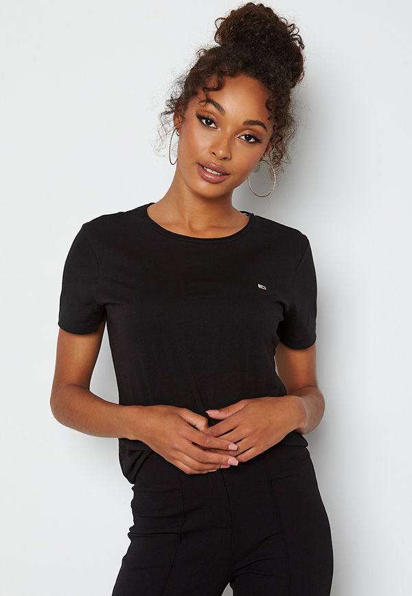 Tommy Jeans Slim Jersey Crew Neck BDS Black