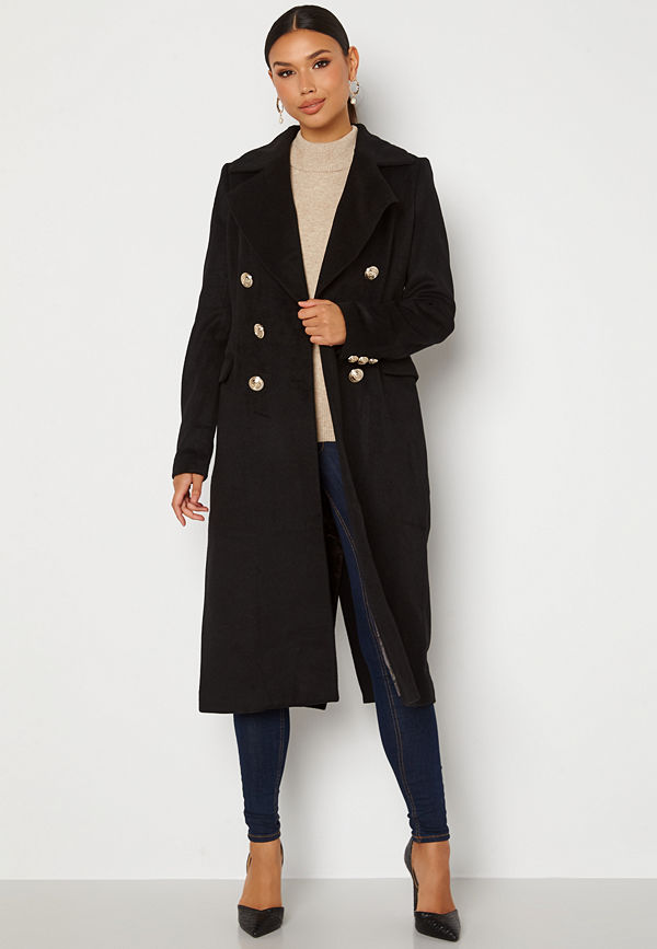 Chiara Forthi Donetta Double Breasted Coat Black