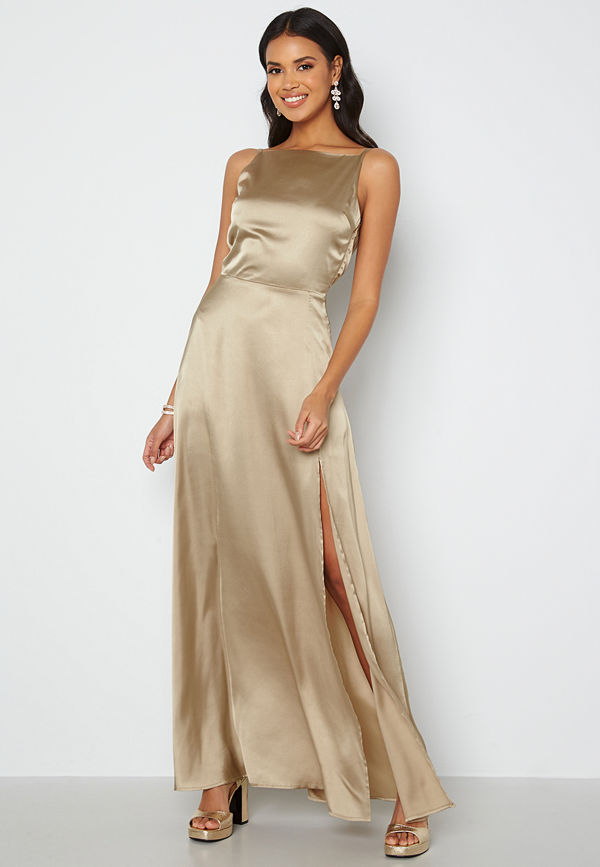 Bubbleroom Occasion Laylani Satin Gown Gold