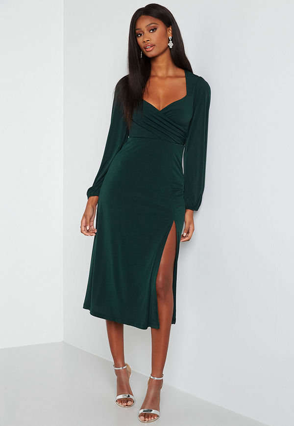 Chiara Forthi Giulia Long Sleeve Dress Dark green