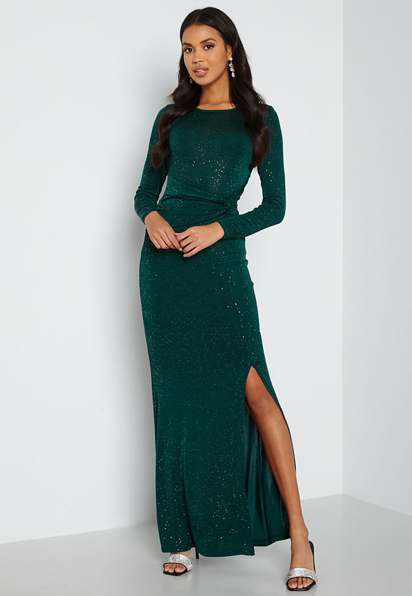 Bubbleroom Occasion Meniva Sparkling Gown Dark green