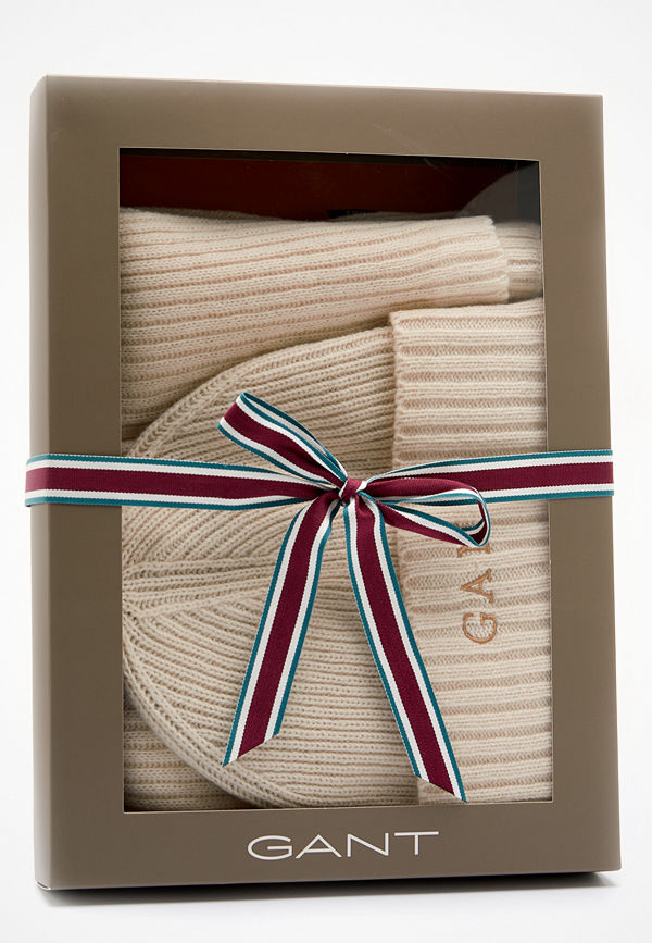 Gant Scarf Beanie Gift Box 130 Cream