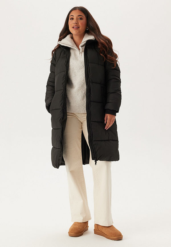 Pieces Pcbee New Long Puffer Jacket Black